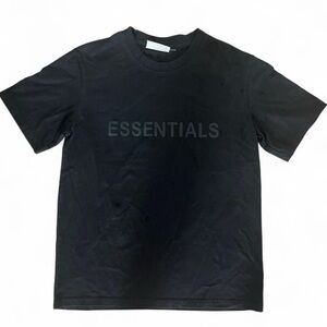 Essentials Black T-Shirt- Fear of God Tee, Size Large